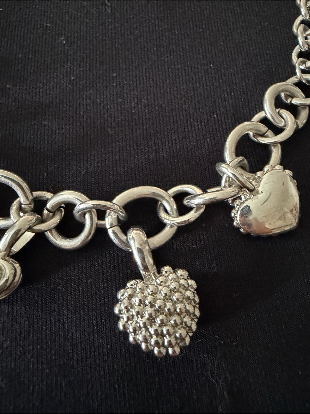 Silver-Tone Heart Charm Necklace - Women Jewelry - Picture 2 of 3